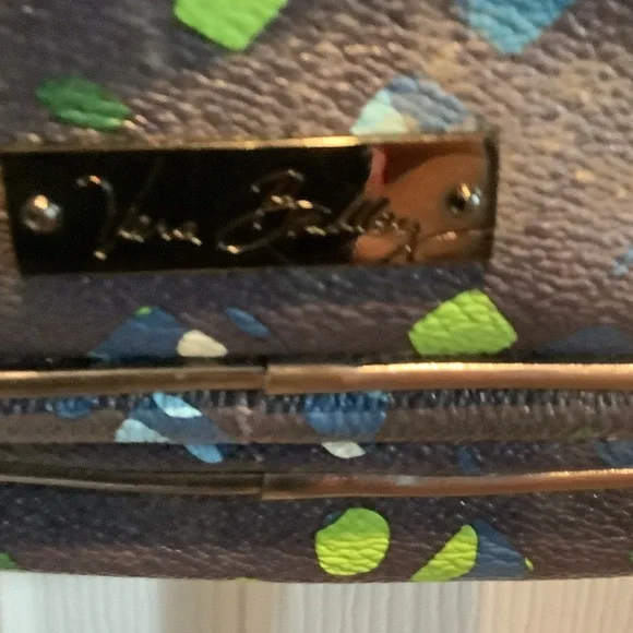 Vera Bradley Black Crossbody Bag with Blue and Green Dot Print - Picture 2 of 8